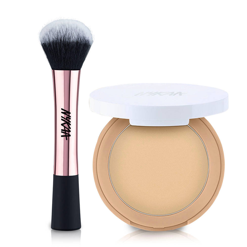 All Day Matte Oil Control Face Compact Powder+Nykaa Cosmetics Blend Pro Powder Brush | C83 - view 1