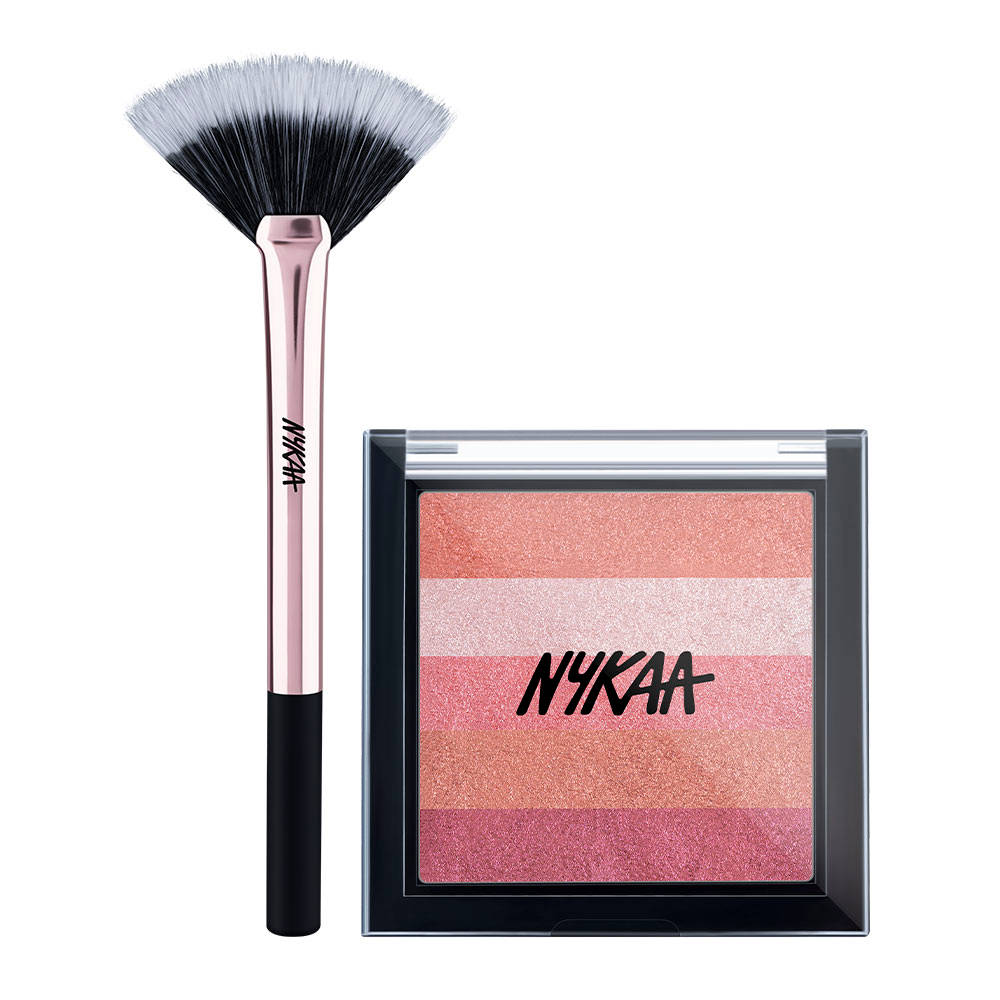 Highlighter Combo - Palette + Fan Makeup Brush | T32 - view 6