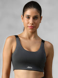 Grey Spandex Solid Sports Bra | sb09 - view 1