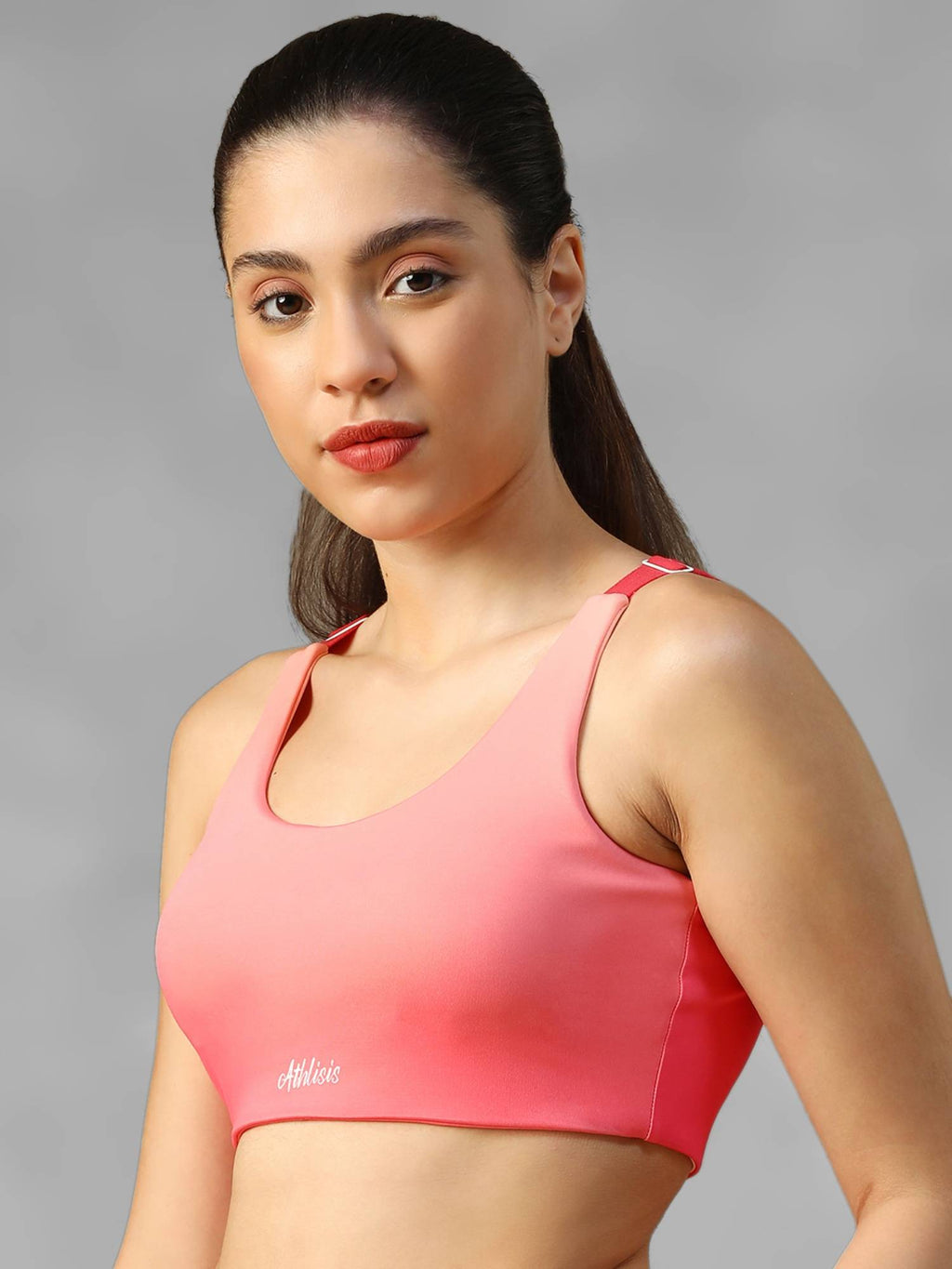Black Spandex Solid Sports Bra | sb09 - view 8