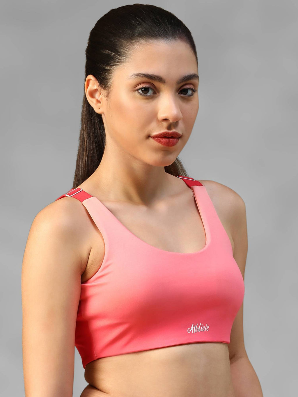 Black Spandex Solid Sports Bra | sb09 - view 9