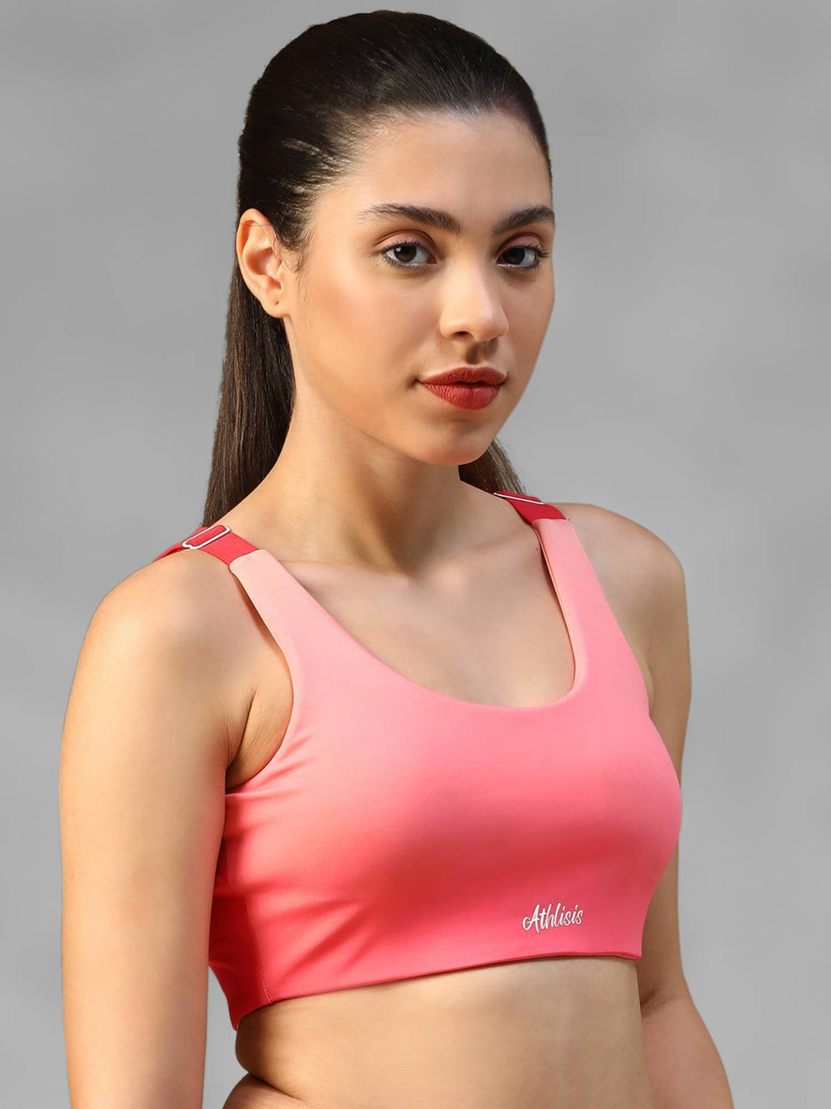 Black Spandex Solid Sports Bra | sb09 - view 9