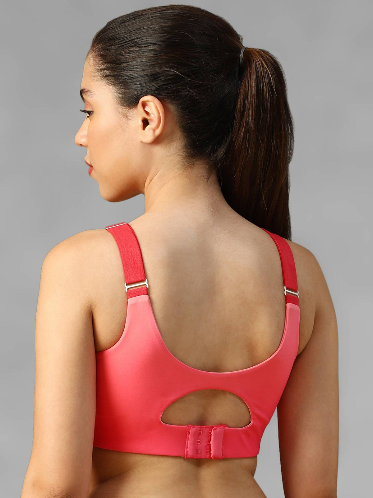 Black Spandex Solid Sports Bra | sb09 - view 10