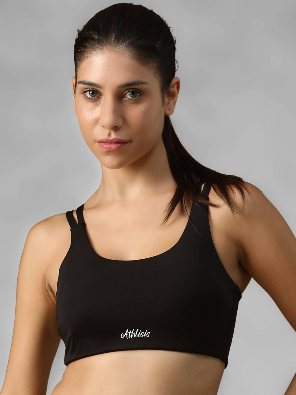 Blue Spandex Solid Sports Bra | sb09 - view 19