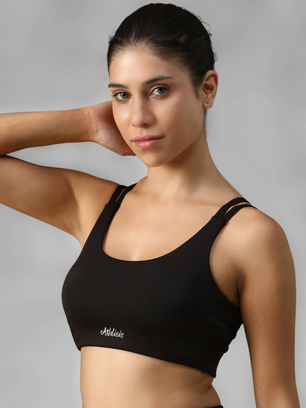 Mauve Spandex Solid Sports Bra | sb09 - view 14