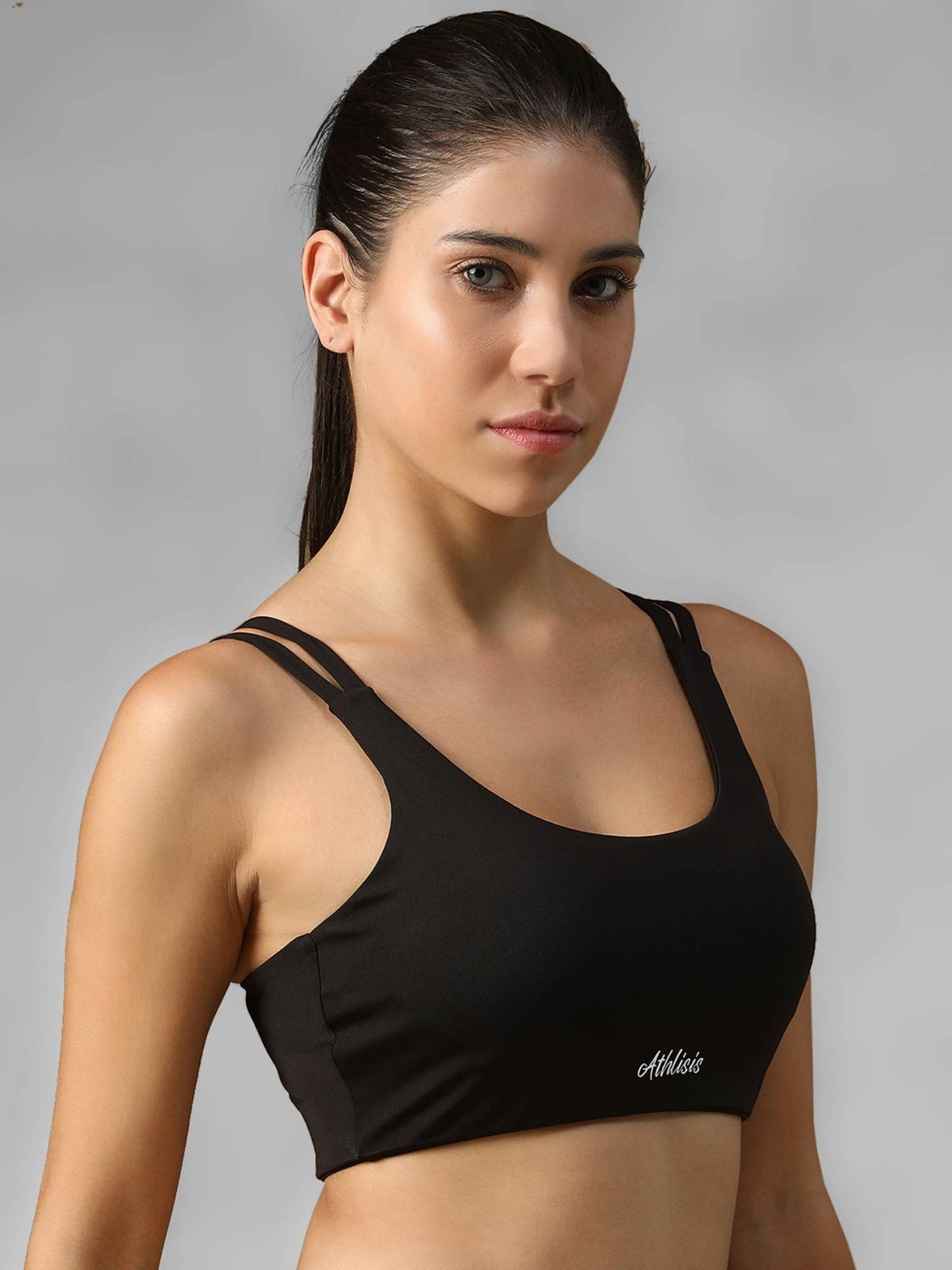 Blue Spandex Solid Sports Bra | sb09 - view 21