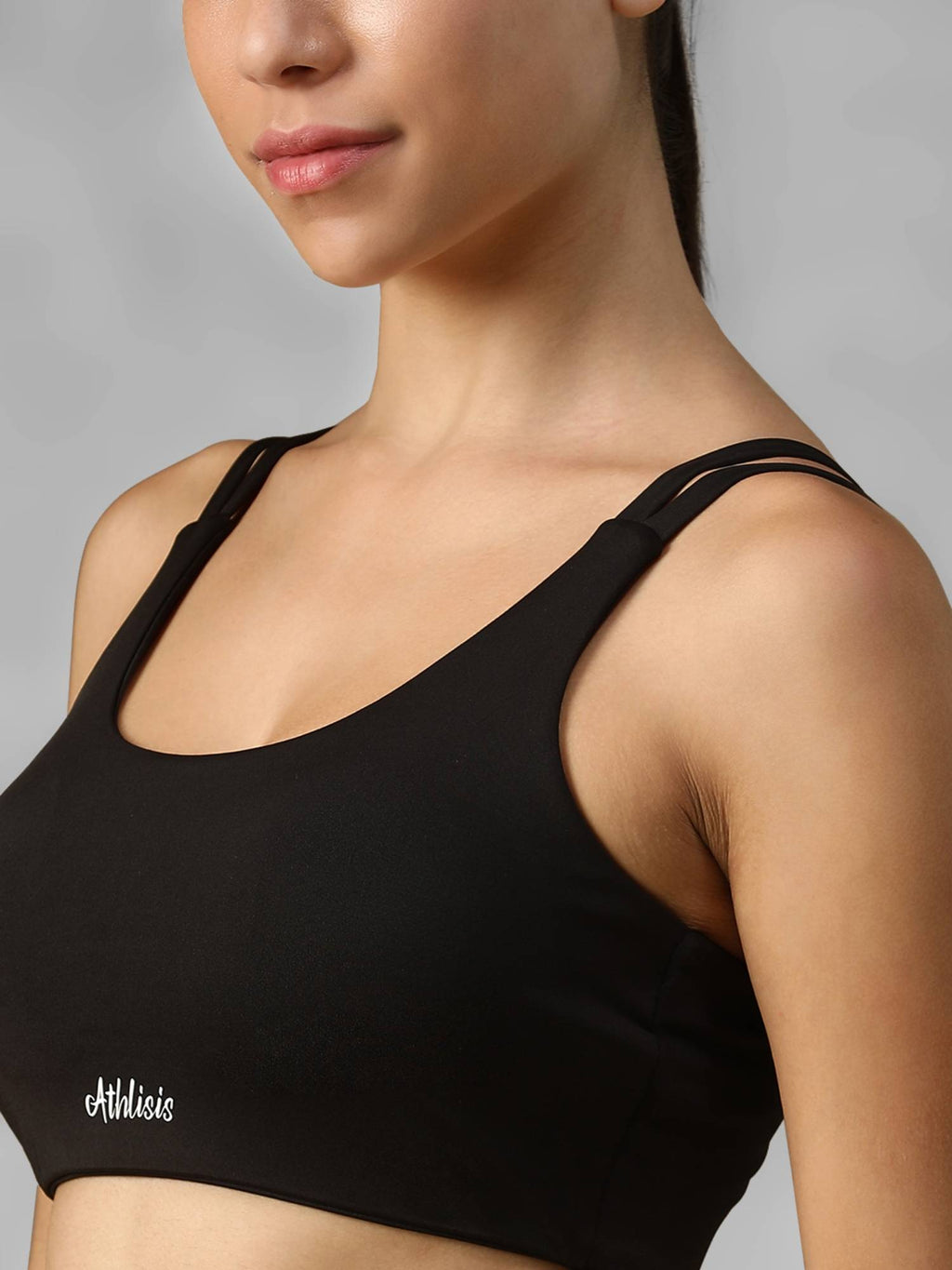 Mauve Spandex Solid Sports Bra | sb09 - view 18