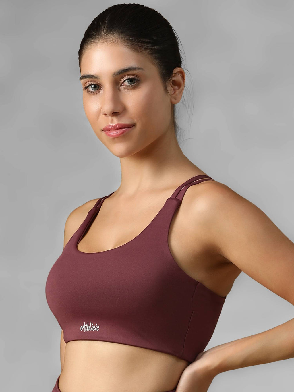 Blue Spandex Solid Sports Bra | sb09 - view 8