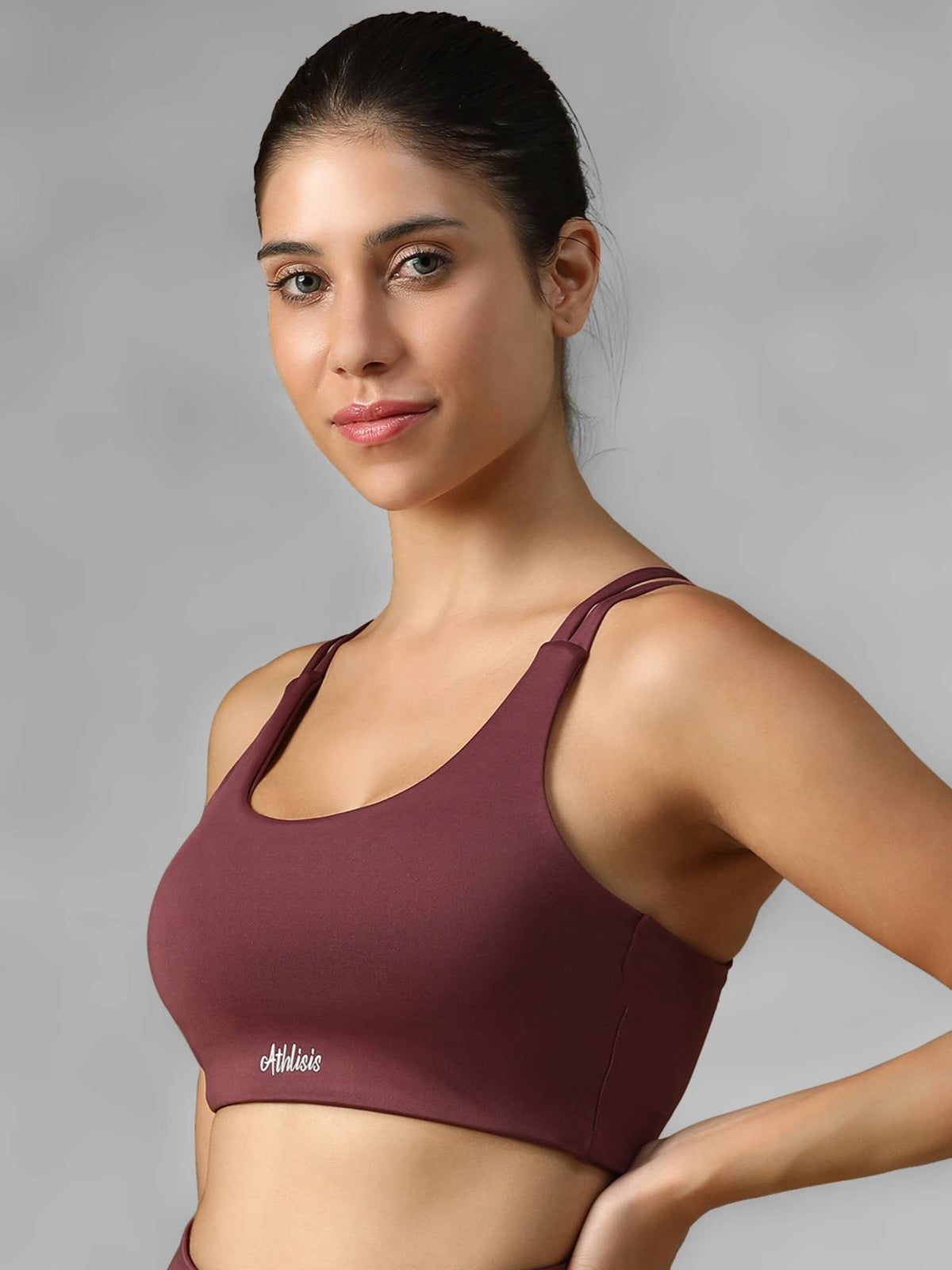 Blue Spandex Solid Sports Bra | sb09 - view 8