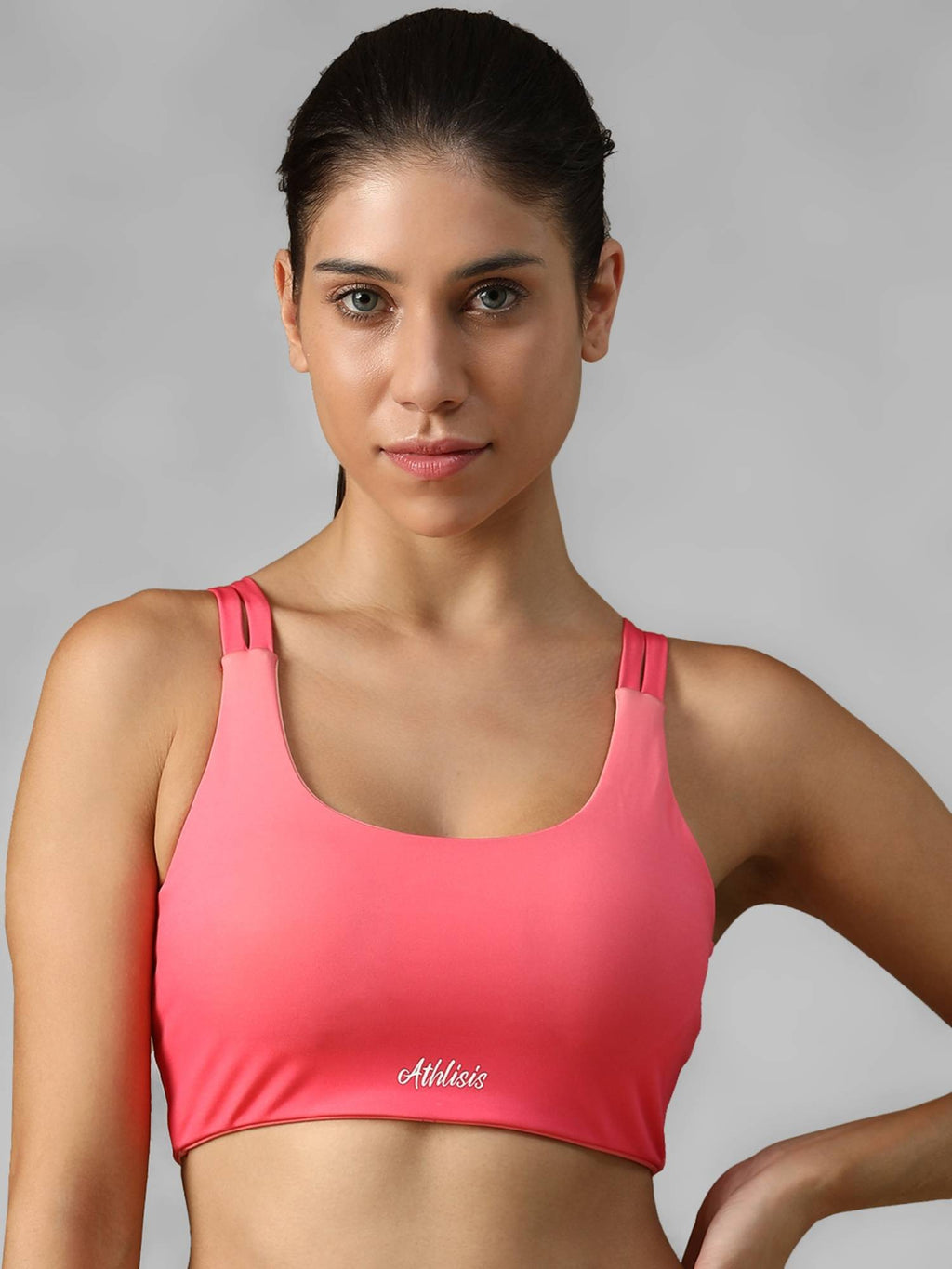 Mauve Spandex Solid Sports Bra | sb09 - view 19