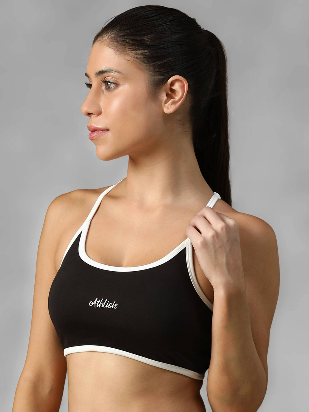 Maroon Spandex Solid Sports Bra | sb09 - view 8