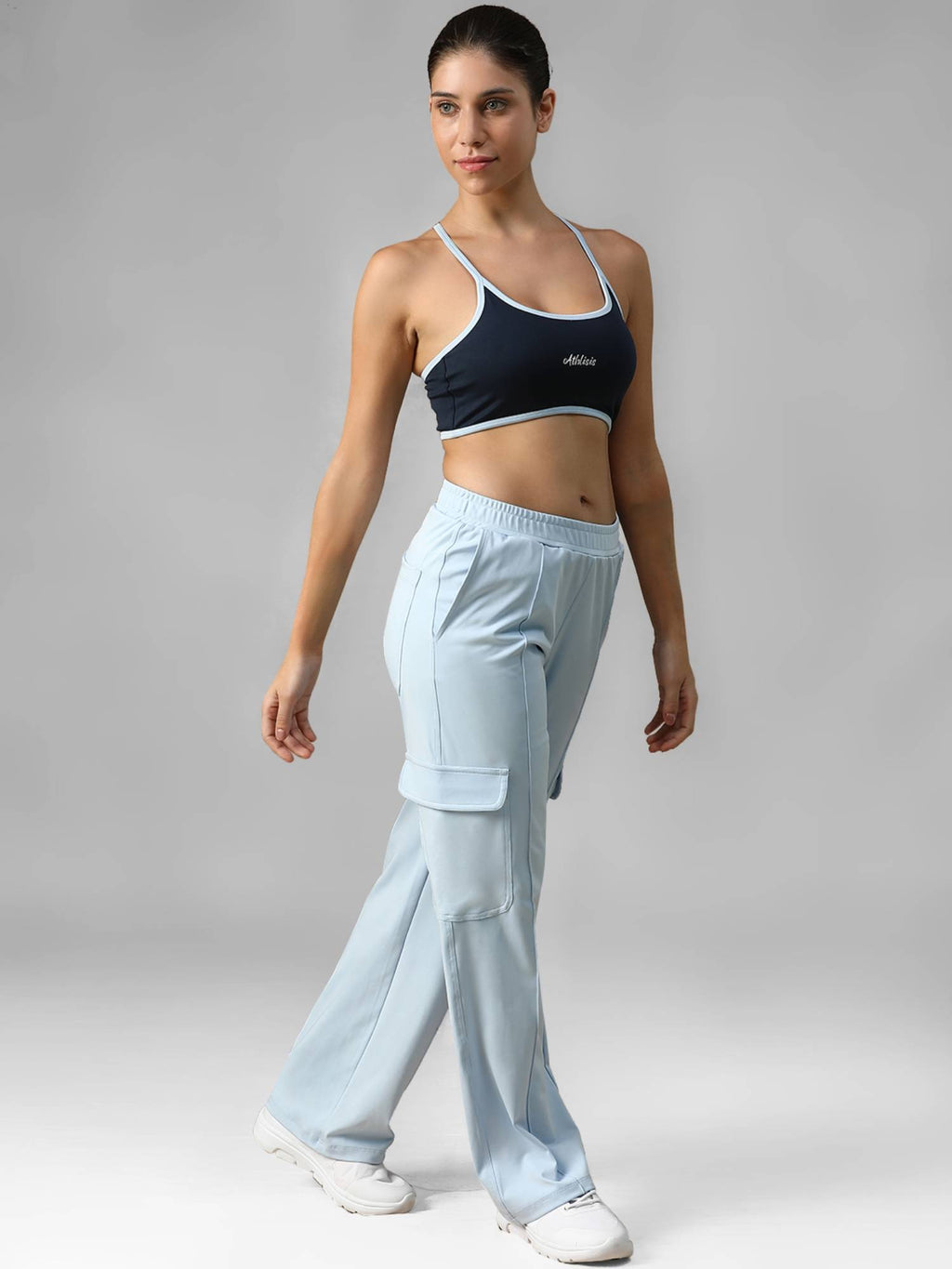 Black Spandex Solid Sports Bra | sb09 - view 23