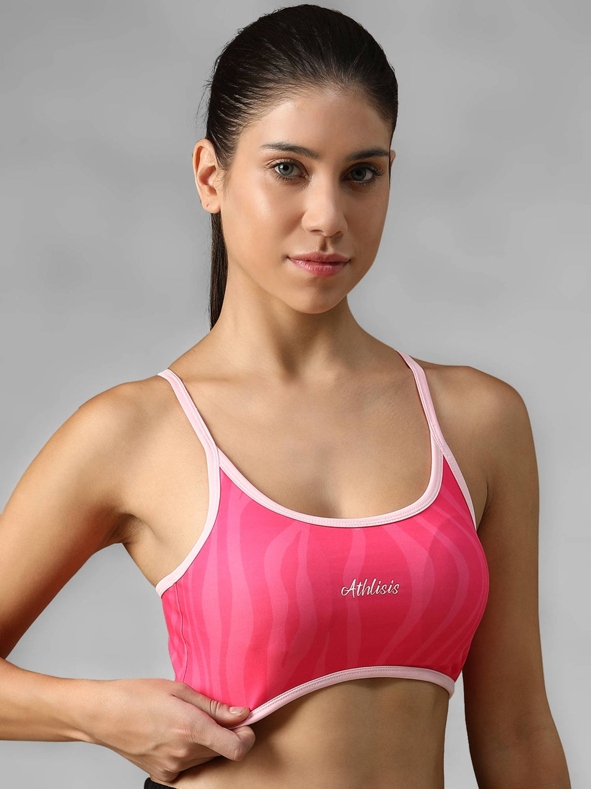 Black Spandex Solid Sports Bra | sb09 - view 9
