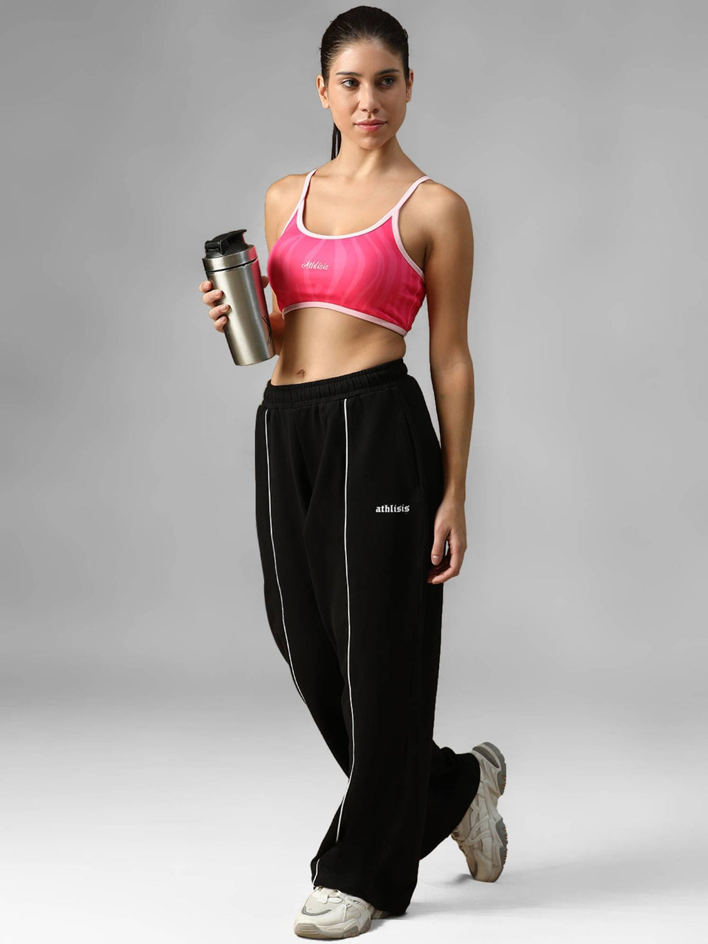 Black Spandex Solid Sports Bra | sb09 - view 11