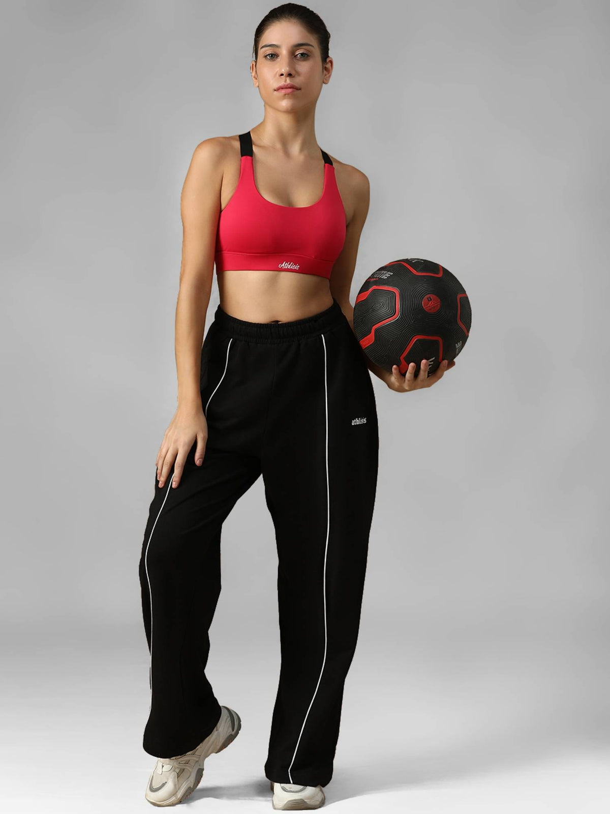 Black Spandex Solid Sports Bra | sb09 - view 17