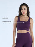 Purple Nylon Solid Sports Bra | sb09 - view 1