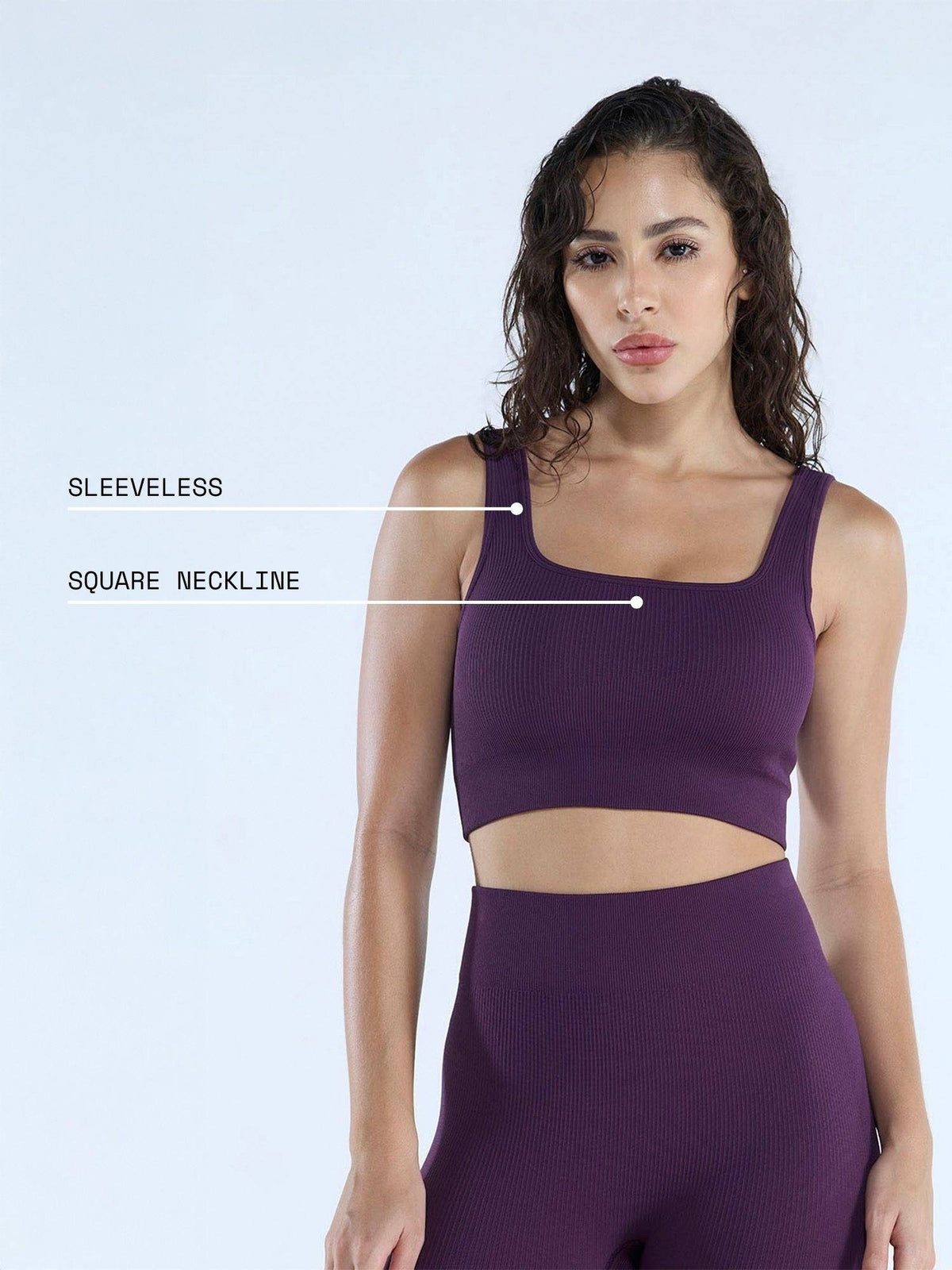 Purple Nylon Solid Sports Bra | sb09 - view 1
