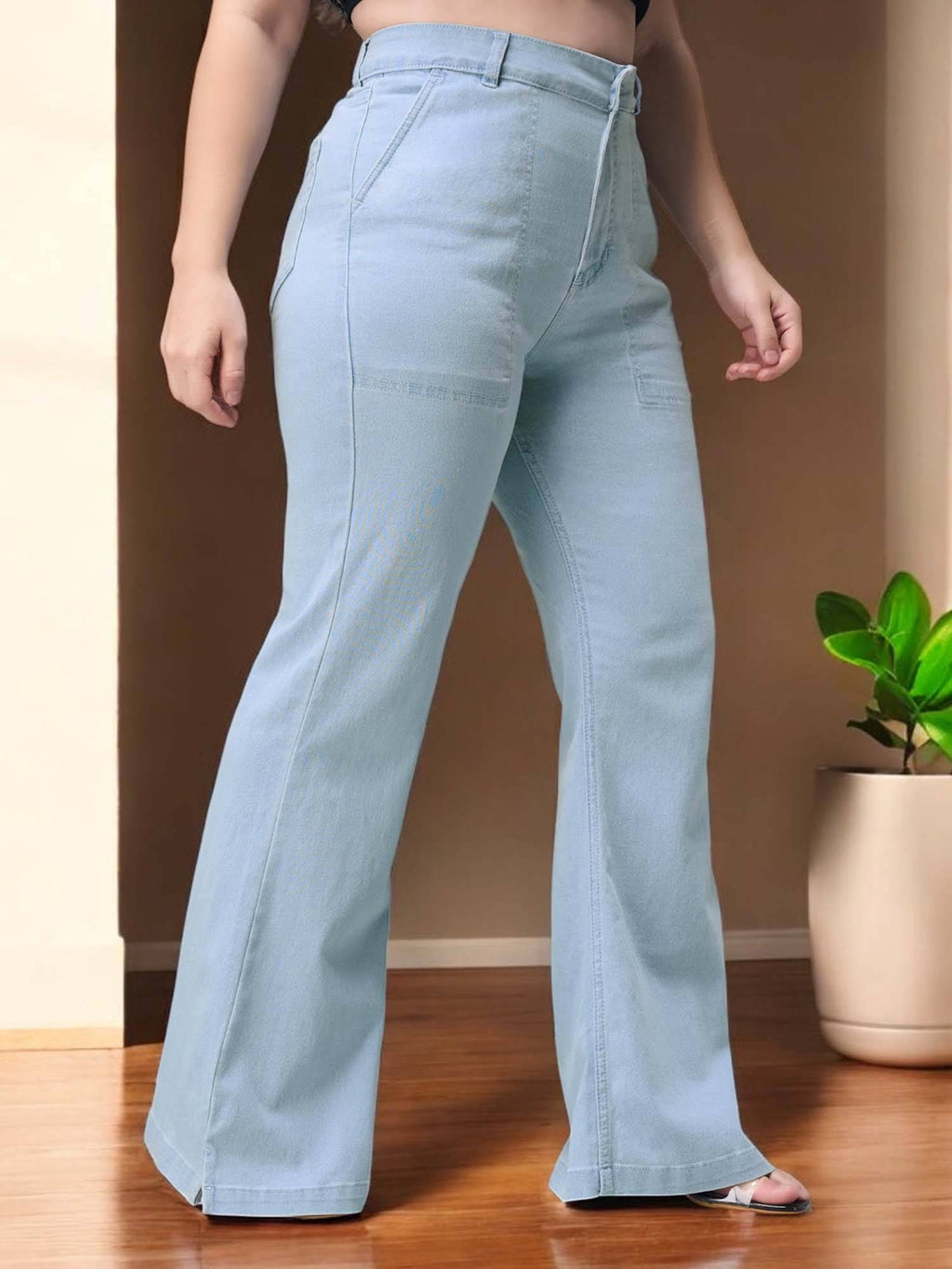 A+ Curve Collection Plus Size Bootcut High Rise Denim Jeans | BT10 - view 1