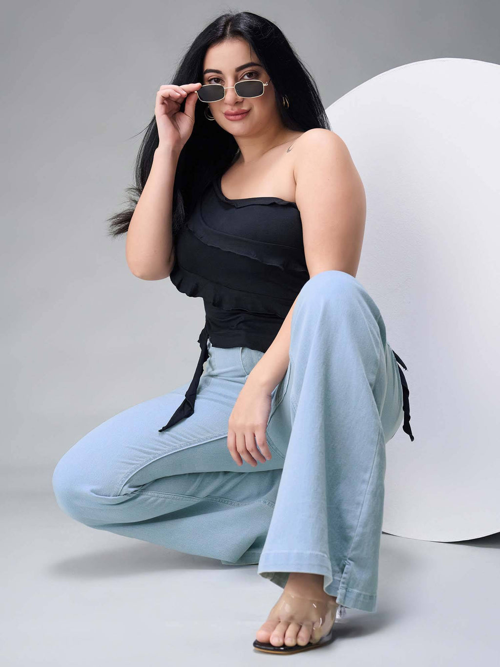 A+ Curve Collection Plus Size Bootcut High Rise Denim Jeans | BT10 - view 6