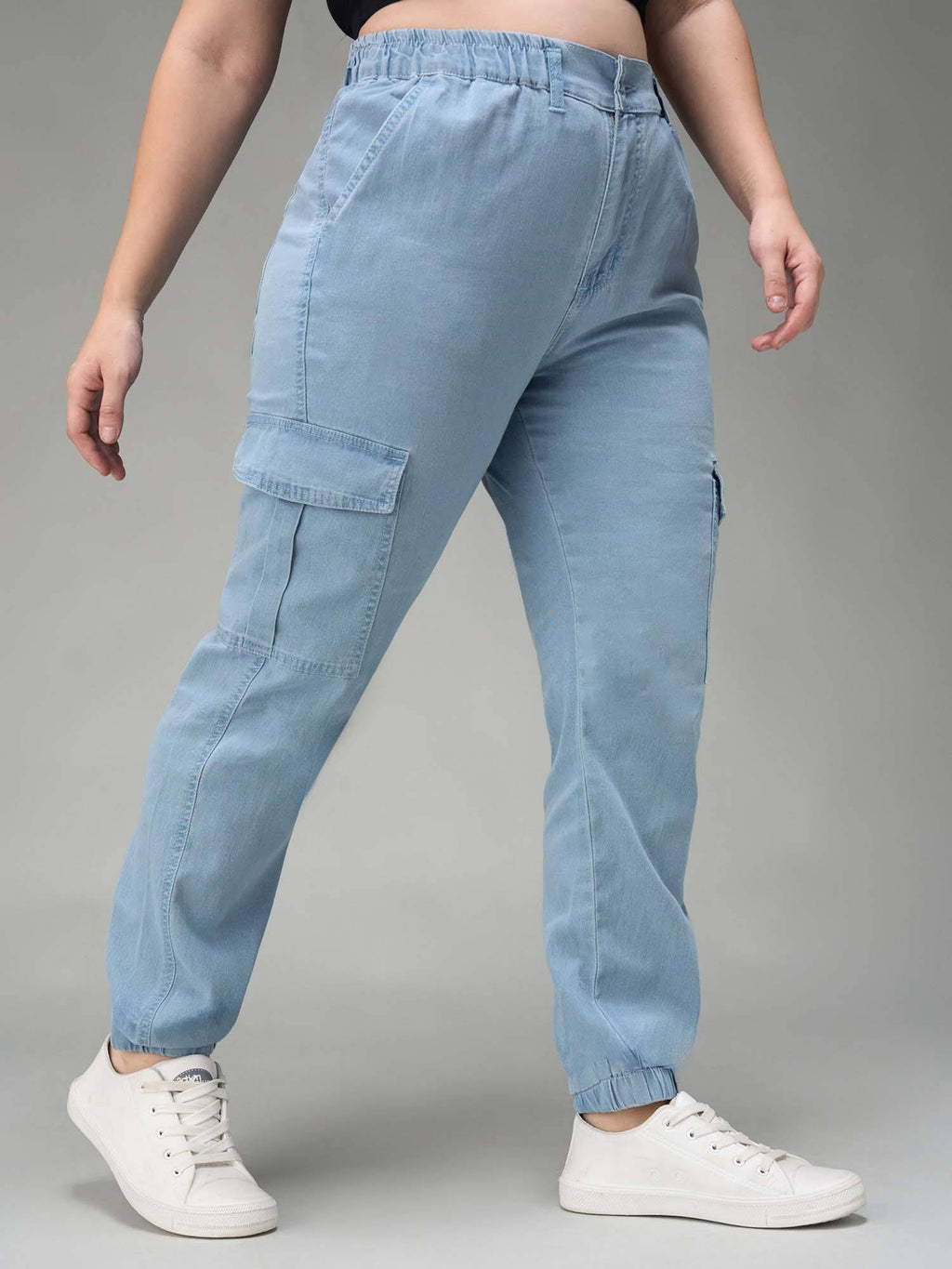 A+ Curve Collection Plus Size Light Blue Regular High Rise Denim Jeans | ST23 - view 1