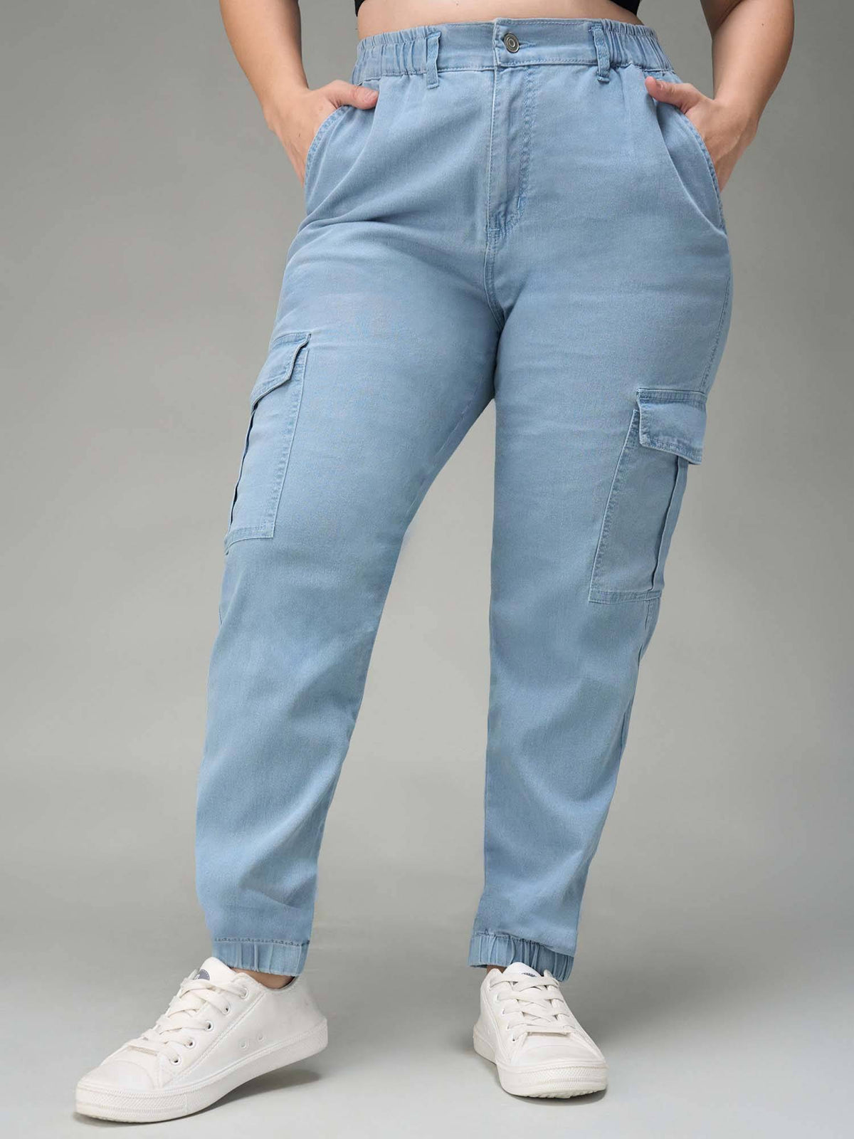 A+ Curve Collection Plus Size Light Blue Regular High Rise Denim Jeans | ST23 - view 3
