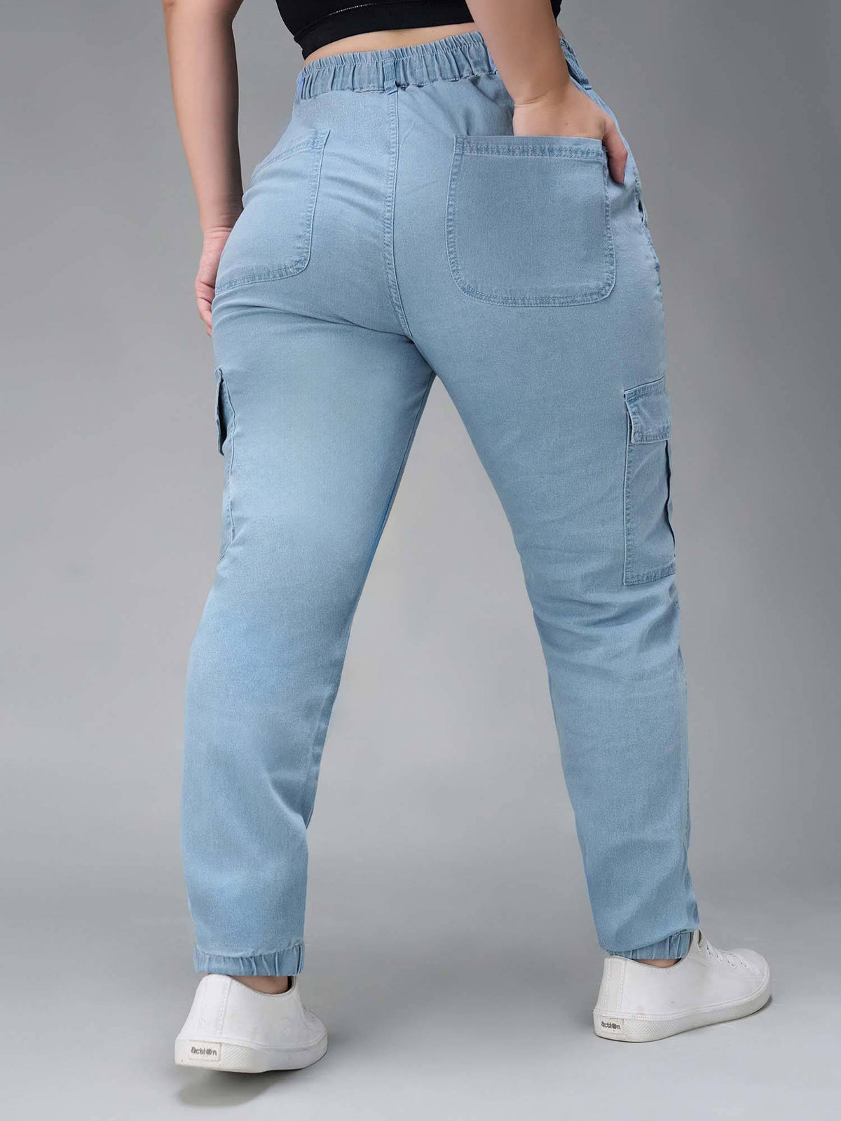 A+ Curve Collection Plus Size Light Blue Regular High Rise Denim Jeans | ST23 - view 4