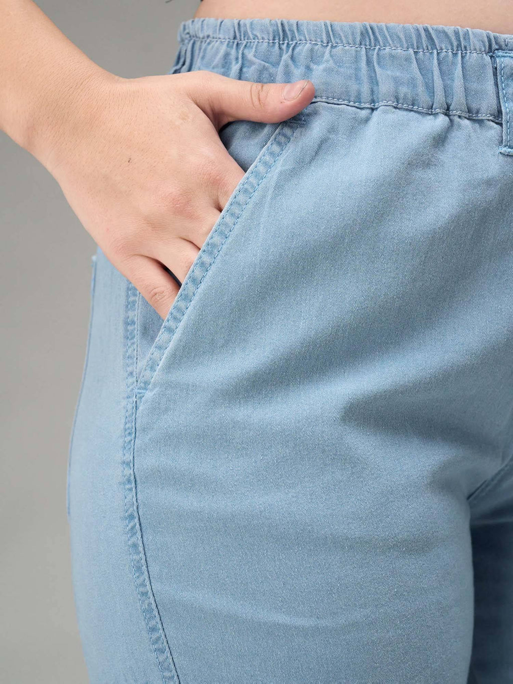 A+ Curve Collection Plus Size Light Blue Regular High Rise Denim Jeans | ST23 - view 5