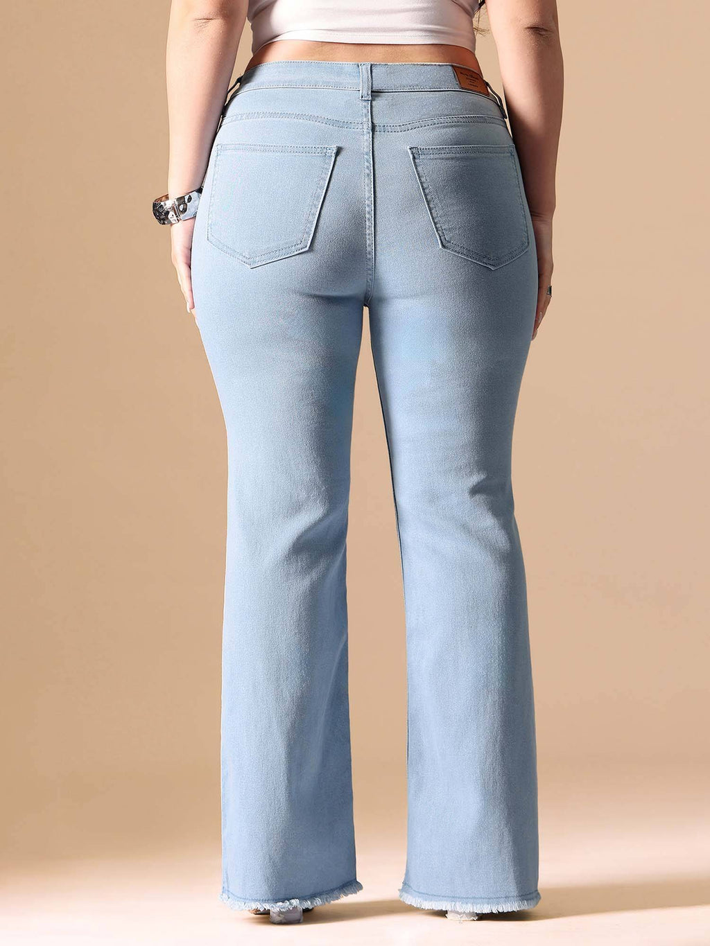A+ Curve Collection Plus Size Women's Blue Solid Slim Fit Jeans | BT10 - view 4