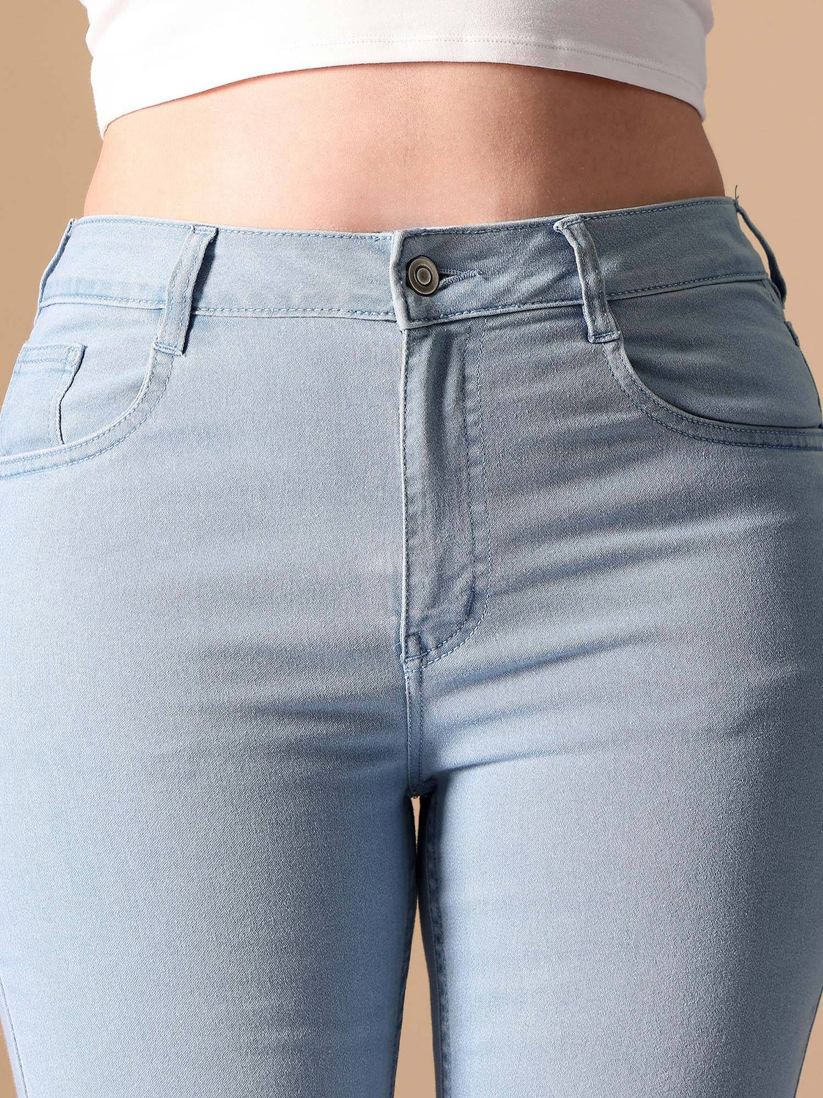 A+ Curve Collection Plus Size Women's Blue Solid Slim Fit Jeans | BT10 - view 5