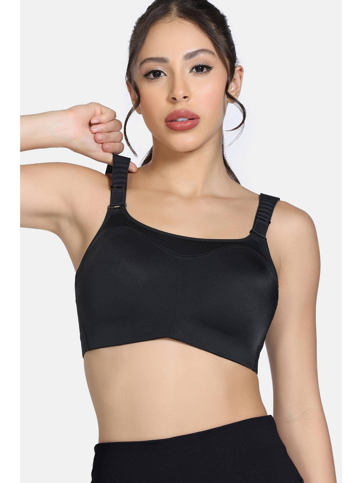Zelocity High Impact Quick Dry Sports Bra - Jet Black | sb09 - view 2