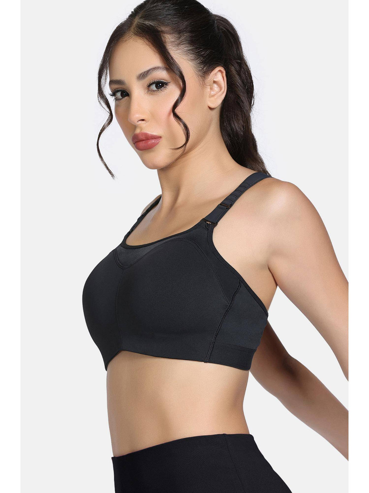 Zelocity High Impact Quick Dry Sports Bra - Jet Black | sb09 - view 4