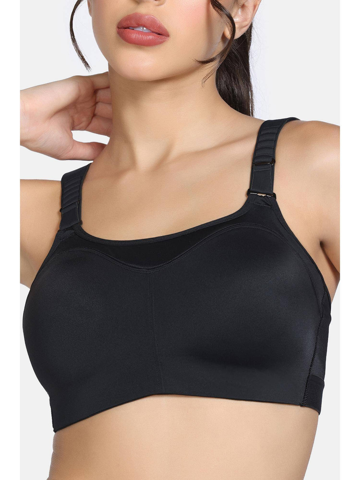Zelocity High Impact Quick Dry Sports Bra - Jet Black | sb09 - view 6