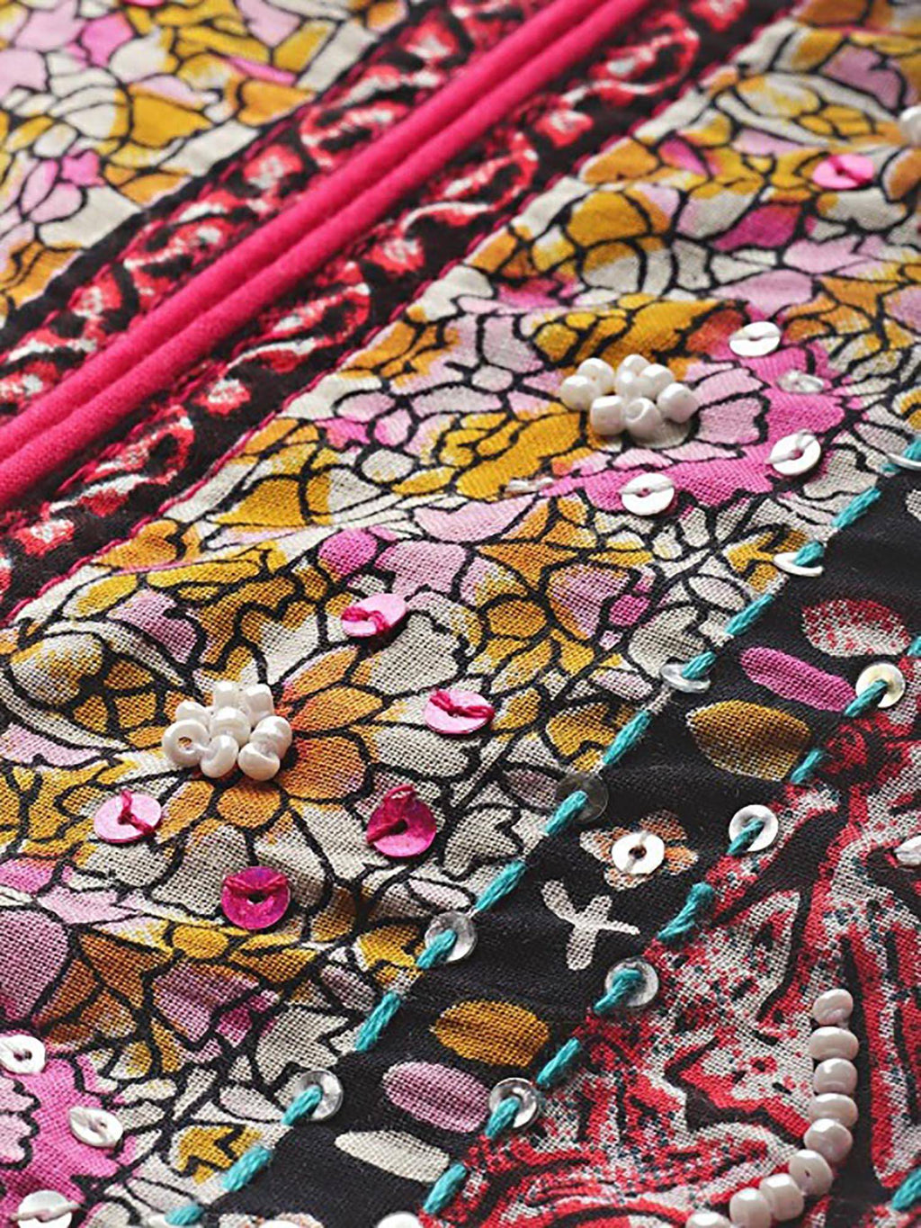 Pink Printed Round Neck Anarkali Kurta | KDG - view 2