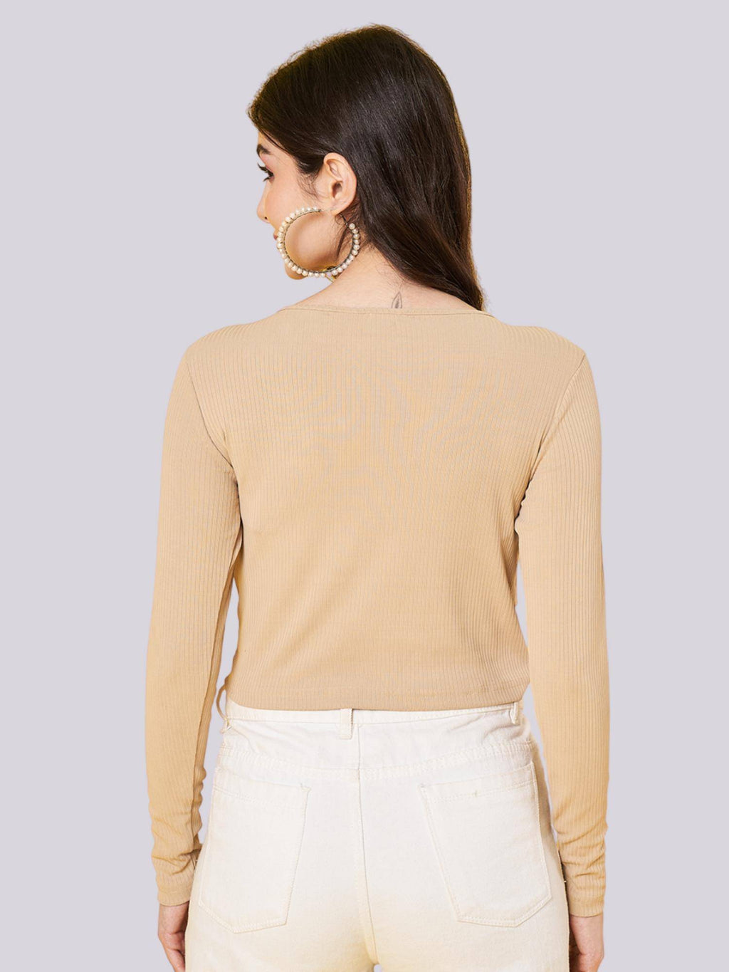 Women Black Solid Ribbed Crop Top | CT61 - view 34