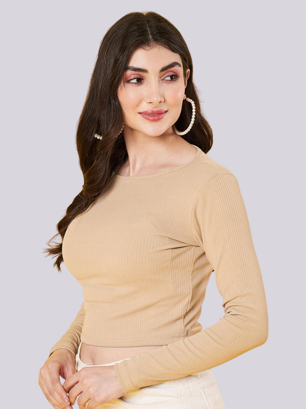 Women Black Solid Ribbed Crop Top | CT61 - view 35