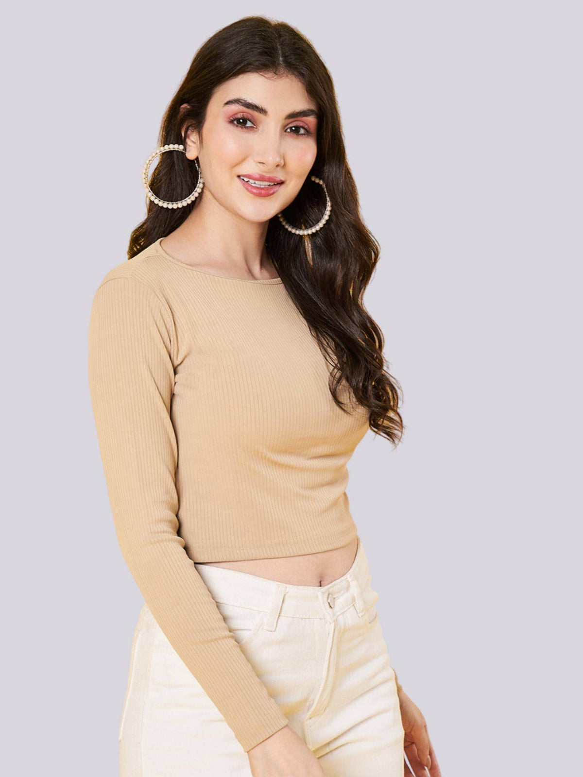 Women Black Solid Ribbed Crop Top | CT61 - view 36