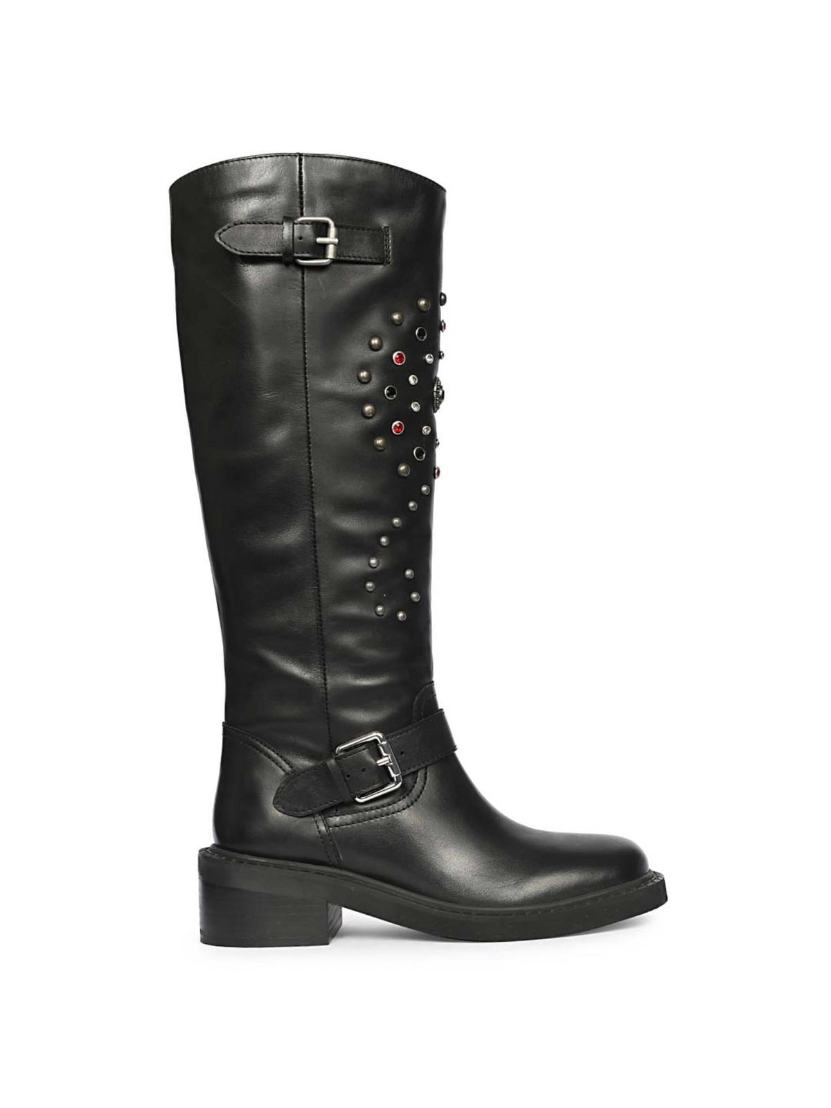 Women Black Leather Buckle Boots | BT61 - view 2