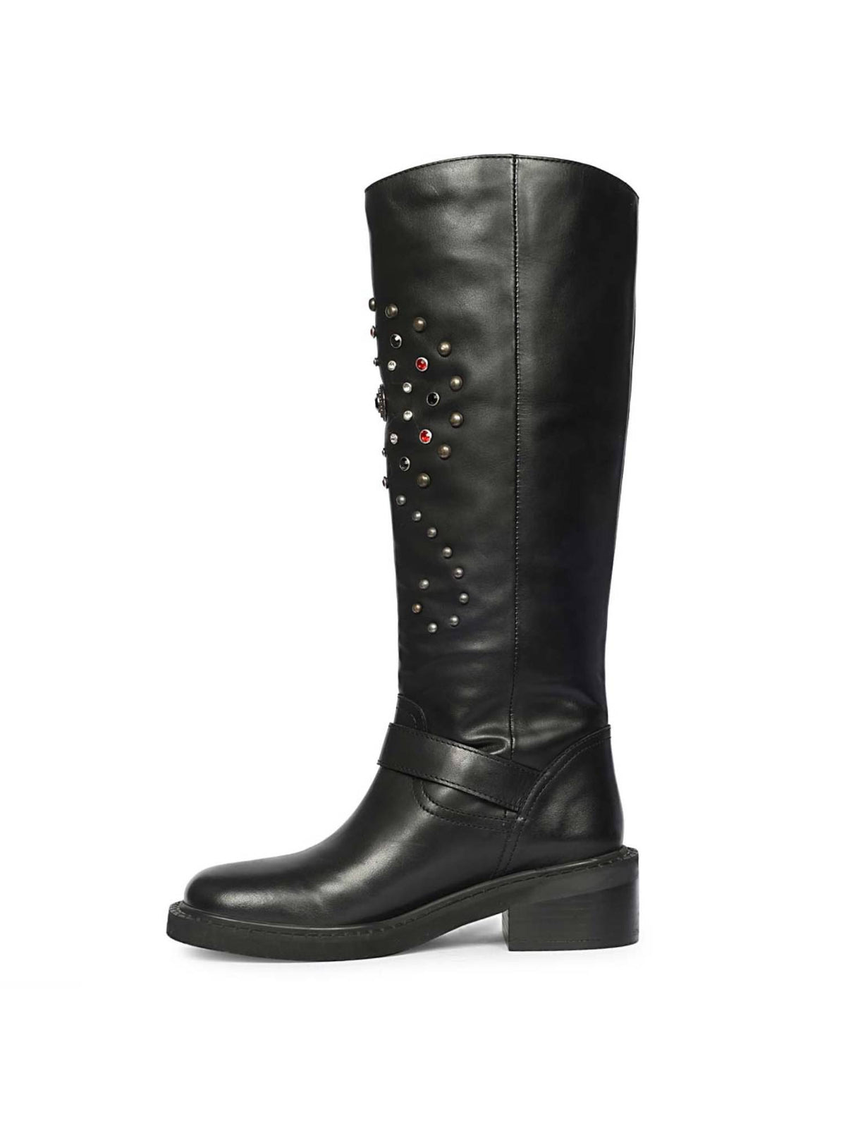 Women Black Leather Buckle Boots | BT61 - view 3