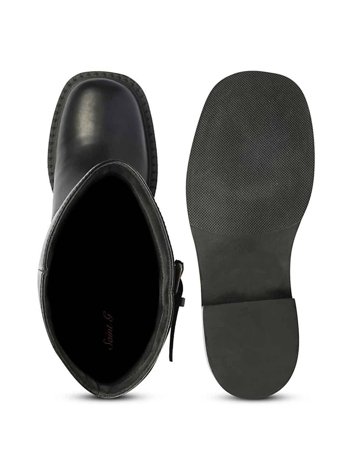 Women Black Leather Buckle Boots | BT61 - view 6