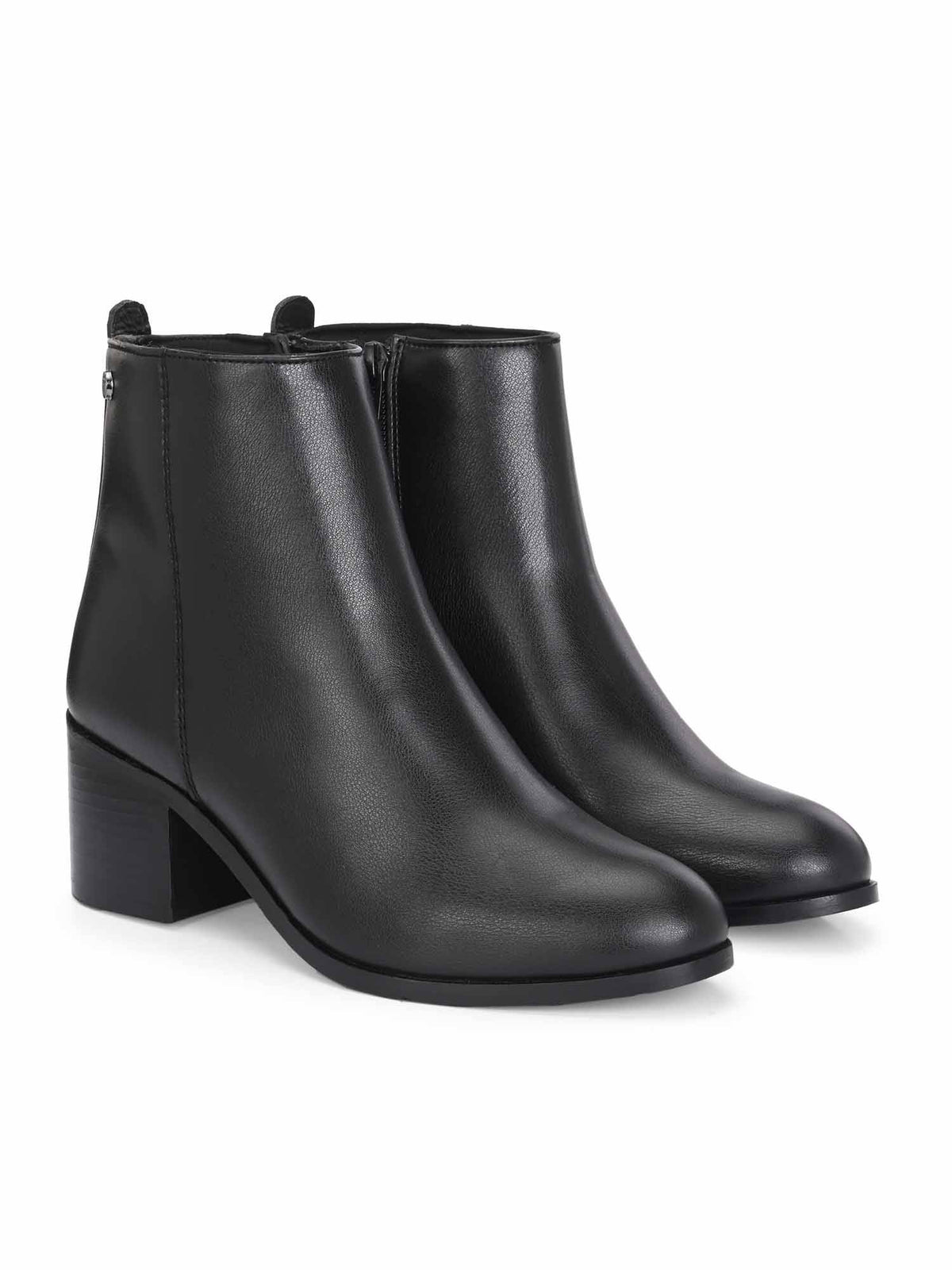 Women Black Synthetic Round Toe High Top Casual Boots | BT61 - view 1