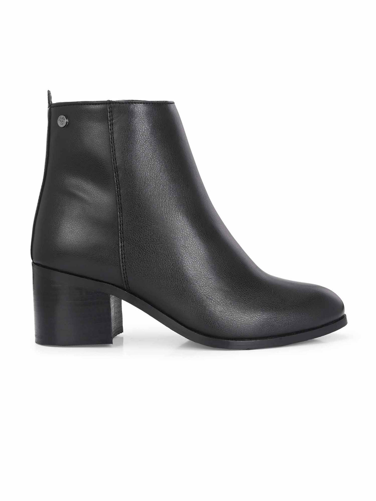 Women Black Synthetic Round Toe High Top Casual Boots | BT61 - view 2