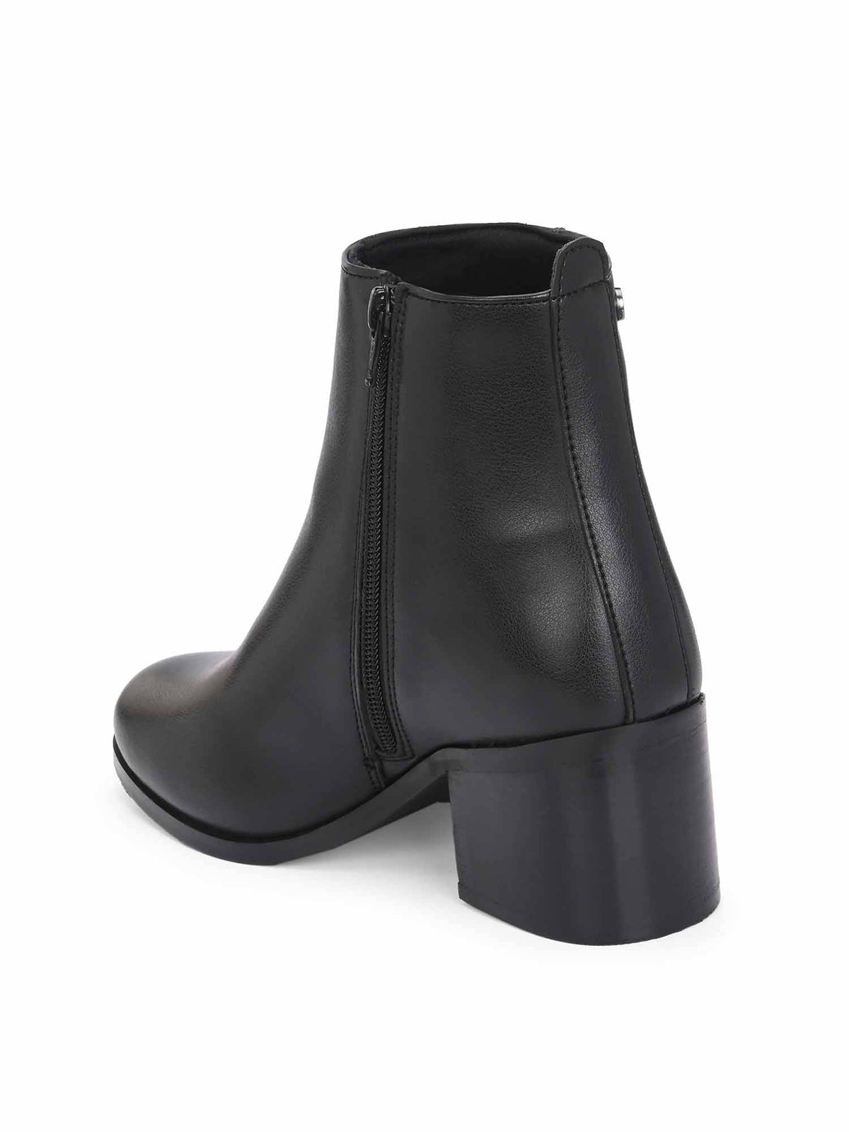 Women Black Synthetic Round Toe High Top Casual Boots | BT61 - view 3