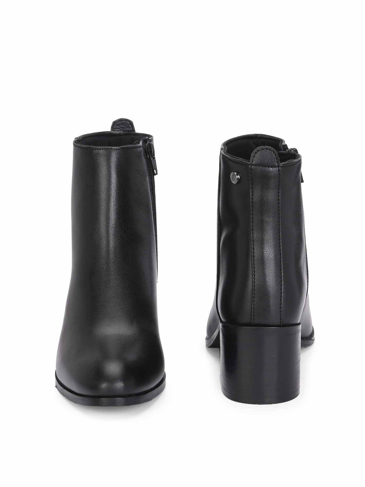 Women Black Synthetic Round Toe High Top Casual Boots | BT61 - view 5