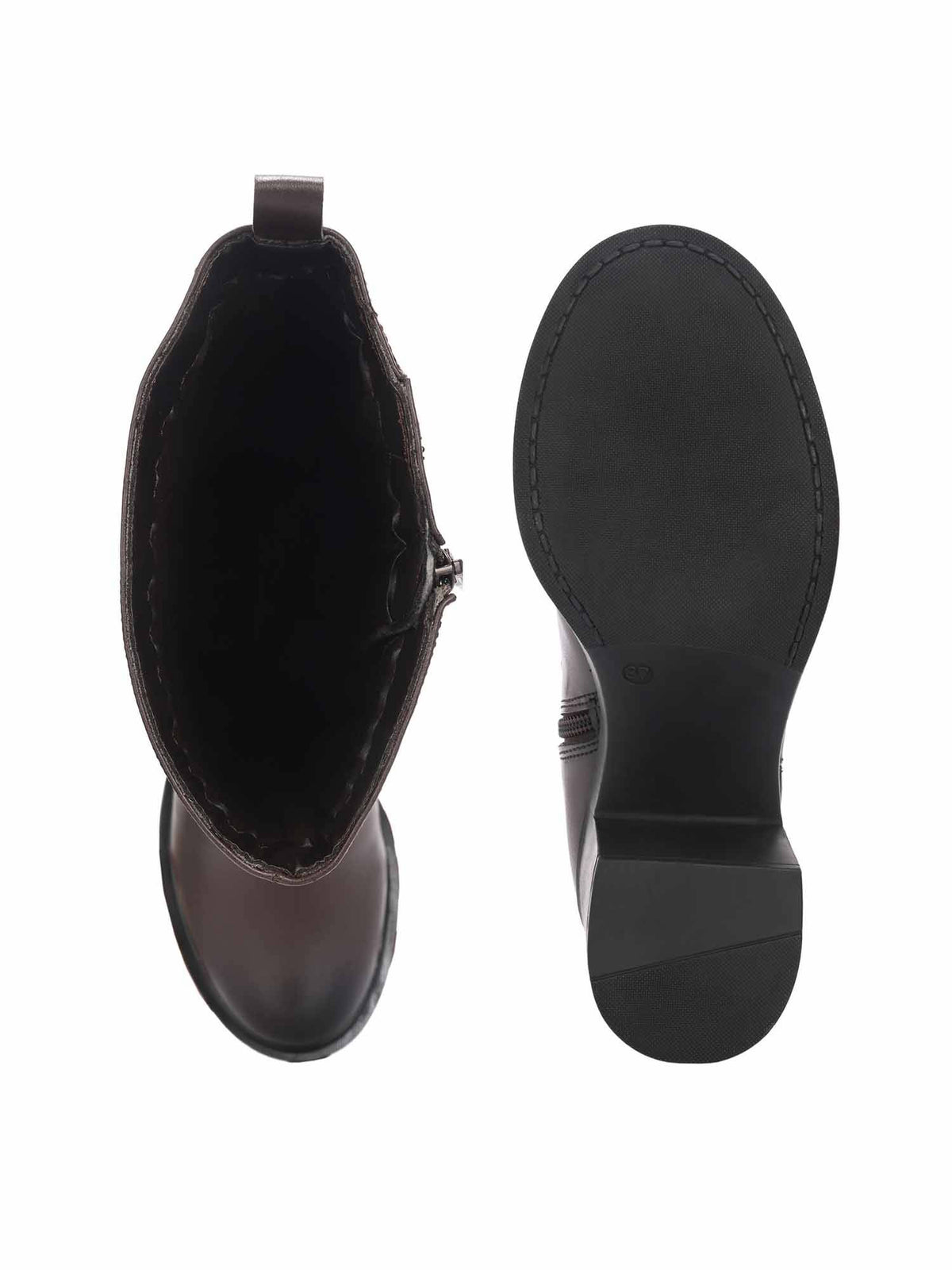 Women Brown Synthetic Round Toe High Top Casual Boots | BT61 - view 3