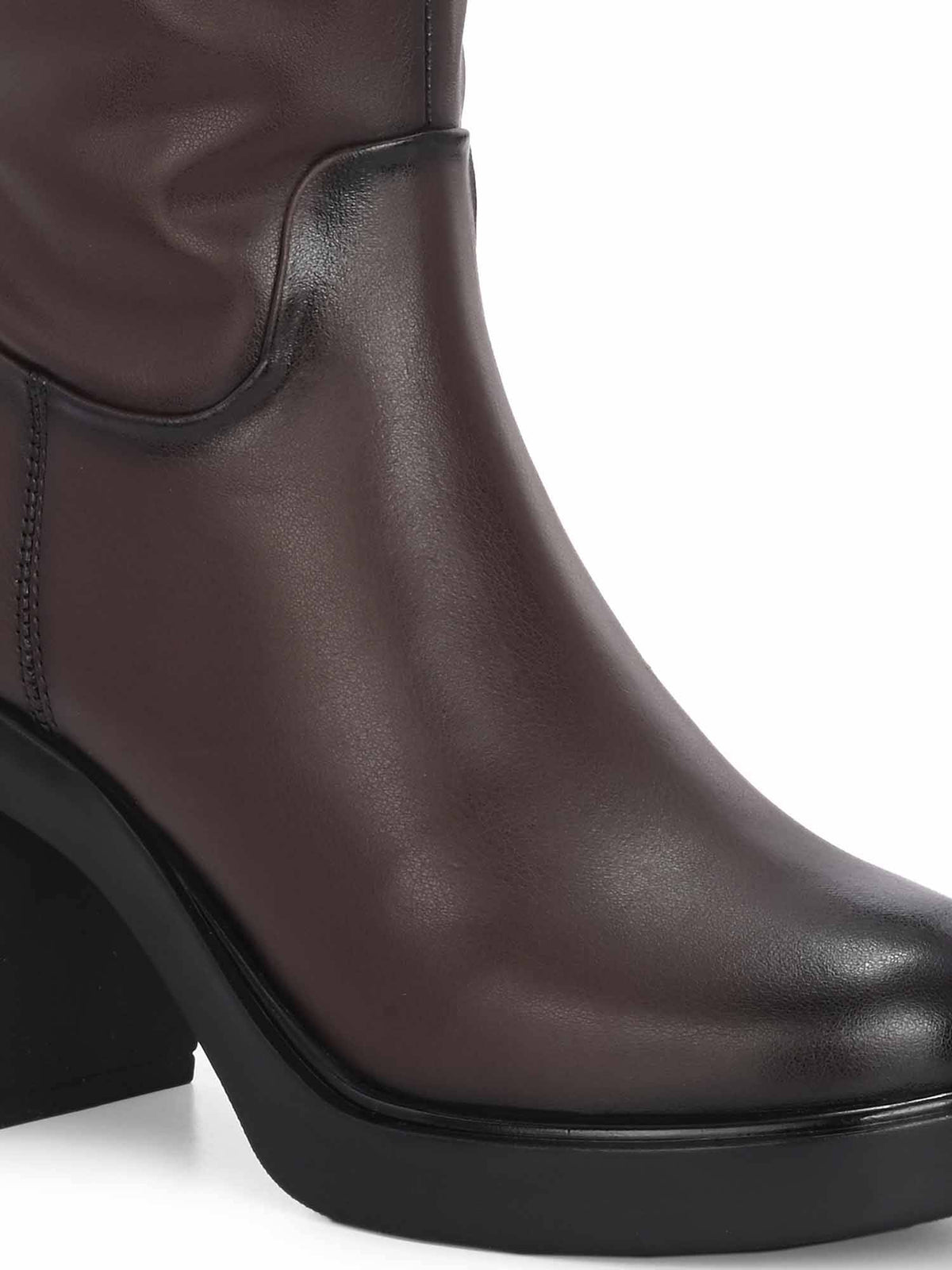 Women Brown Synthetic Round Toe High Top Casual Boots | BT61 - view 5