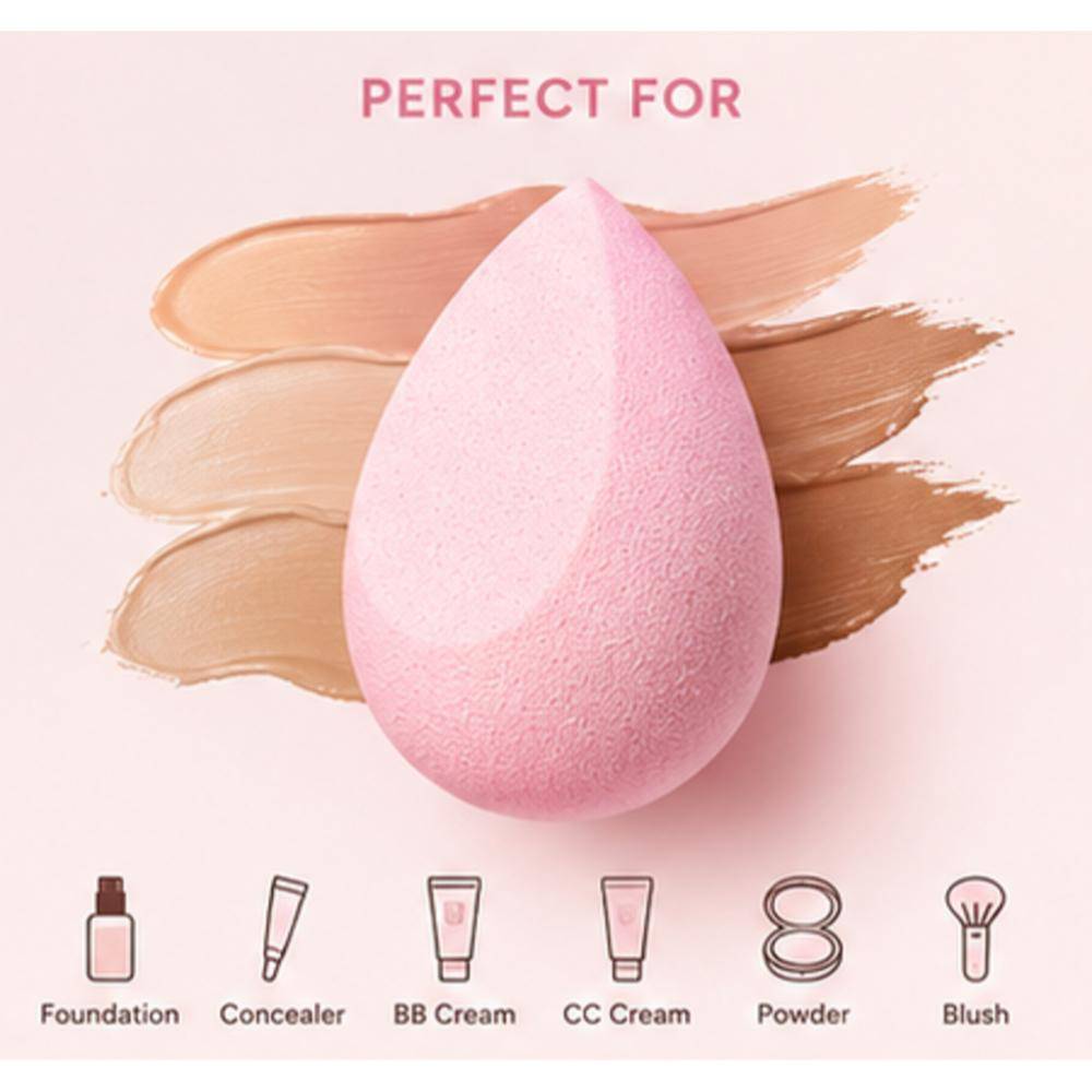 6 Pc Makeup Applicators in Mixed Colours- Beauty Sponge Blenders & Pizza Powder Puffs | T32 - view 4