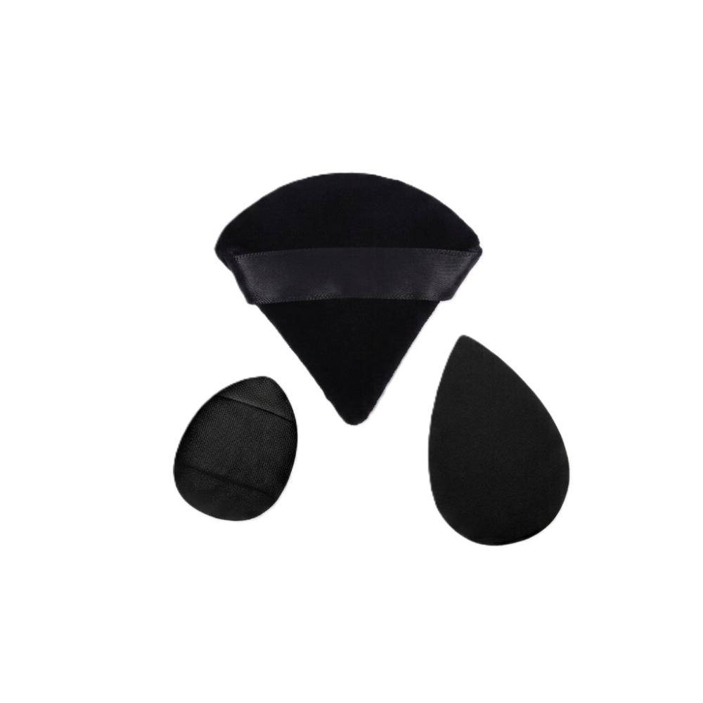 3-in-1 Black Makeup Blender Set Powder Puff, Mini Puff & Face Sponge - Mix Colour | T32 - view 1