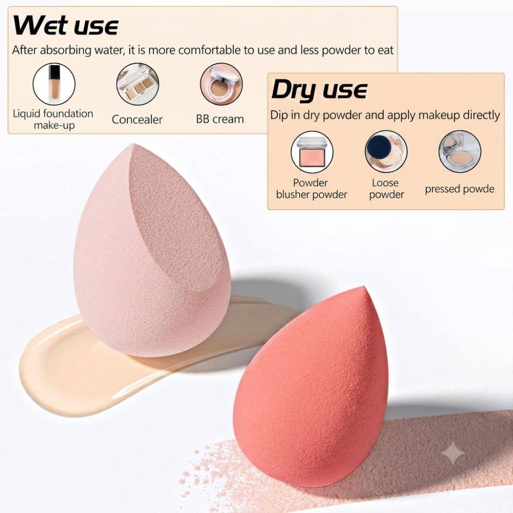4 Makeup Sponges In Box - Beauty Applicator Puffs & Storage Case | T32 - view 3