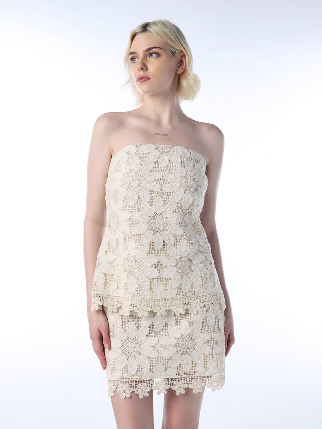 Women Beige Embroidered Top | TT90 - view 3