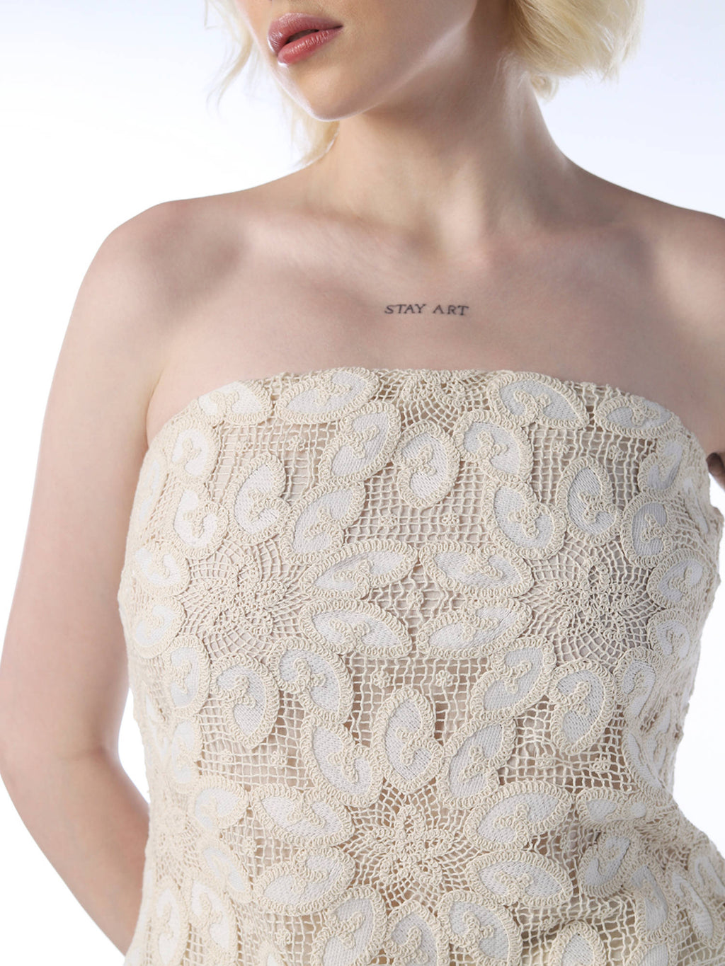 Women Beige Embroidered Top | TT90 - view 4